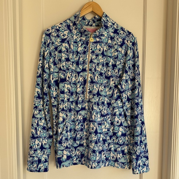 NWT! Rare! Lillly Pulitzer Skipper popover, "Get Trunky" print, L - Picture 3 of 4